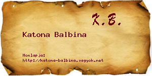 Katona Balbina névjegykártya